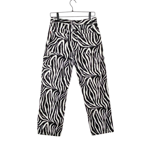 BDG Leila Zebra Print Carpenter Cargo Pants Womens Size 26 Urban Outfitters - Picture 2 of 16